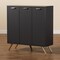 Baxton Studio Kelson Modern and Contemporary Dark Grey and Gold Finished Wood 3-Door Shoe Cabinet 189-11574-ZORO - alternate 5